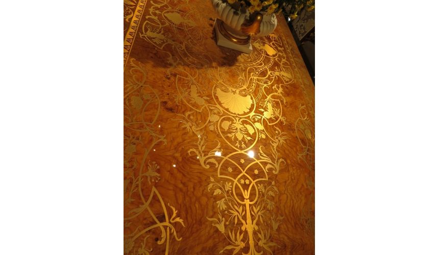 Handmade Italian Luxury Furniture Luxury dining furniture. Exquisite Boulle marquetry work.