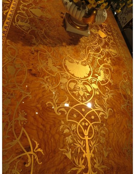 Handmade Italian Luxury Furniture Luxury dining furniture. Exquisite Boulle marquetry work.