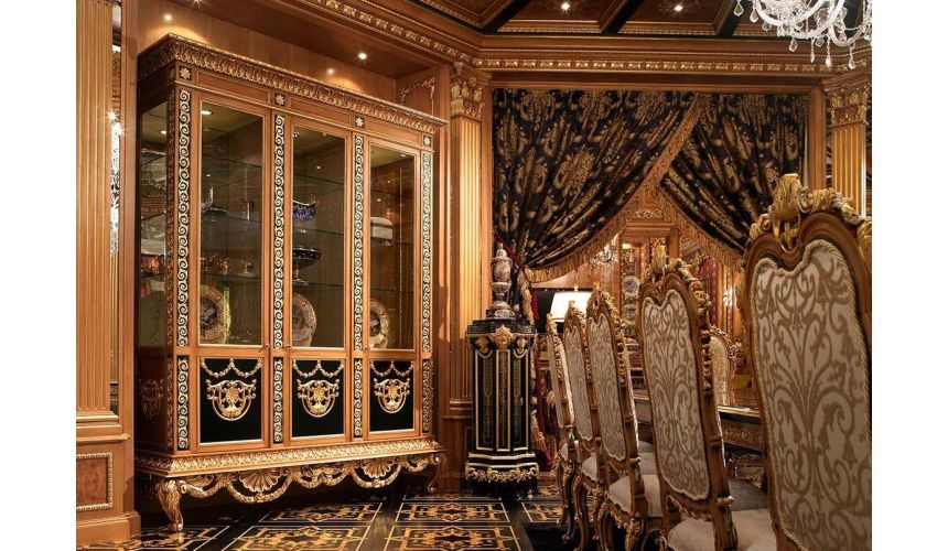 Handmade Italian Luxury Furniture Luxury dining furniture. Exquisite Boulle marquetry work.