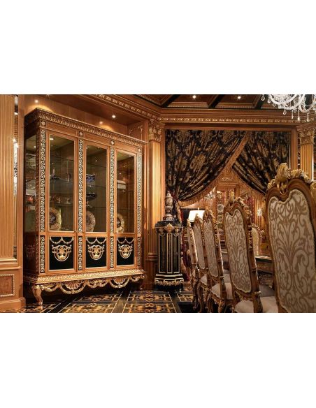 Handmade Italian Luxury Furniture Luxury dining furniture. Exquisite Boulle marquetry work.
