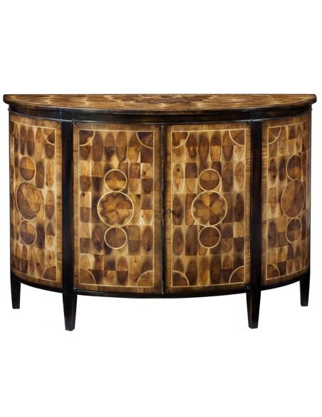 Bow Front Cabinet, Solid Walnut With Cast Brass Hardware. High End Home Furnishings 1172