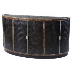 Console & Sofa Tables Gator, alligator skin bowfront side cabinet. High style luxury furniture. 2