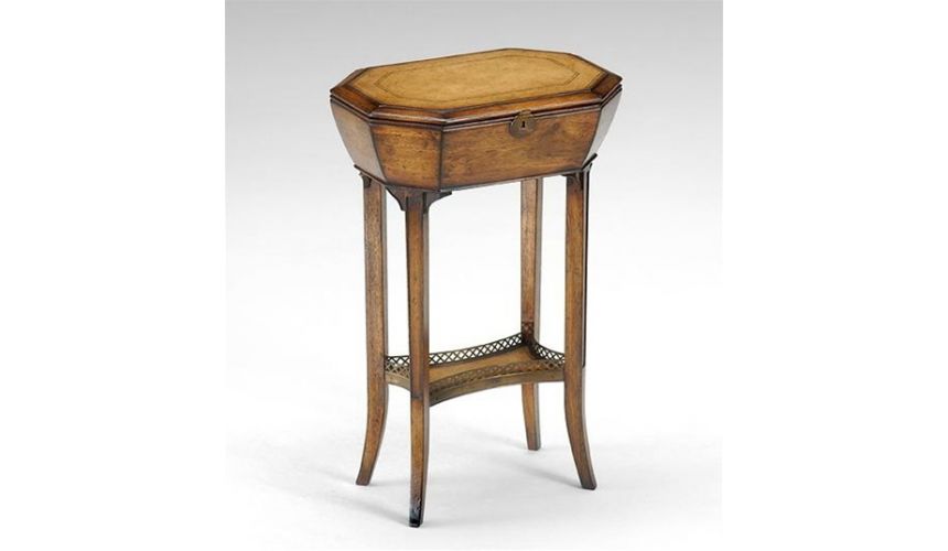Decorative Accessories Box on stand table leather top 592087