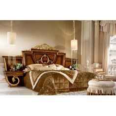 LUXURY BEDROOM FURNITURE Bed with Ash Burl Headboard