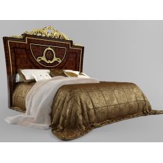 LUXURY BEDROOM FURNITURE Bed with Ash Burl Headboard 2
