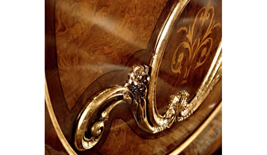 LUXURY BEDROOM FURNITURE Bed with Ash Burl Headboard