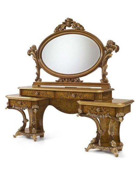 Furniture Masterpieces Oval Mirror and Dressing Table