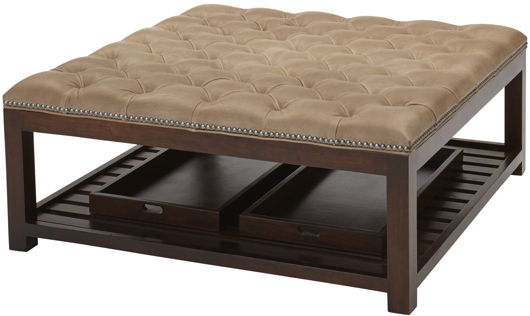 Luxury Leather & Upholstered Furniture Tufted Ottoman Bench