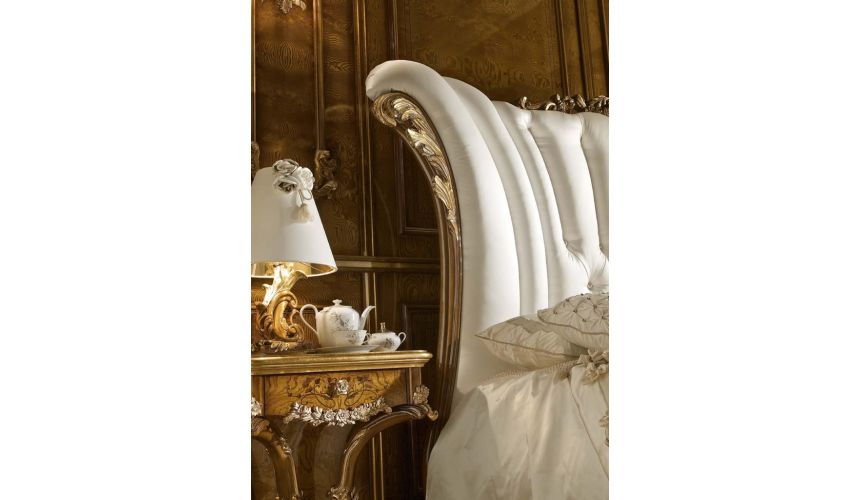 BEDS - Queen, King & California King Sizes White Upholstered Bed with Surround