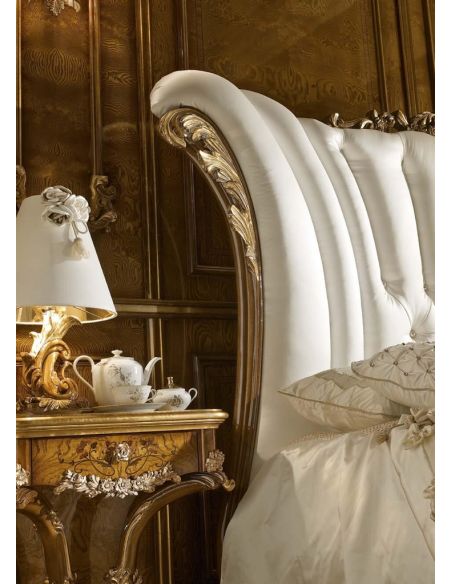 BEDS - Queen, King & California King Sizes White Upholstered Bed with Surround