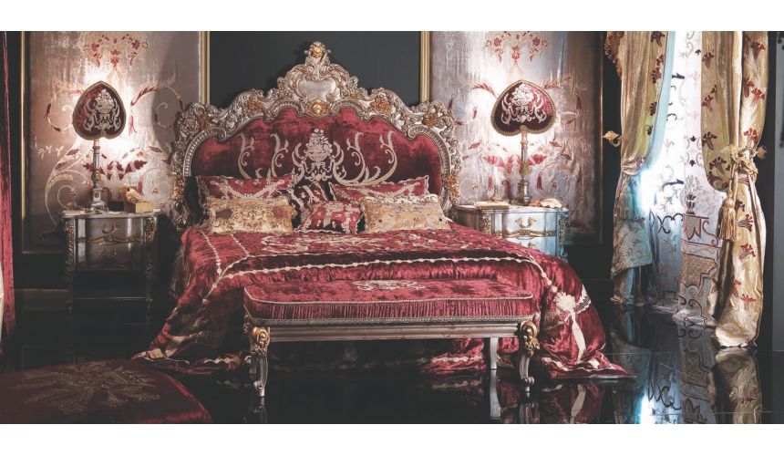 BEDS - Queen, King & California King Sizes Crimson Red Bed with Surround