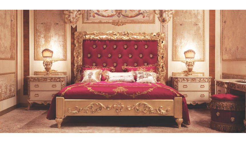 Red Italian Style Master Bed With, Red Headboard Queen