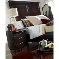 LUXURY BEDROOM FURNITURE Queen Bed with High Headboard & Ebony Finish 2