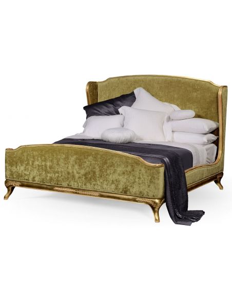 French Style King Bed with Wingback Headboard