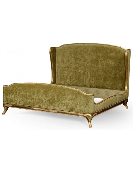 LUXURY BEDROOM FURNITURE French Style King Bed with Wingback Headboard
