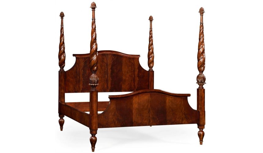 LUXURY BEDROOM FURNITURE Plantation Style Mahogany Finish Bed