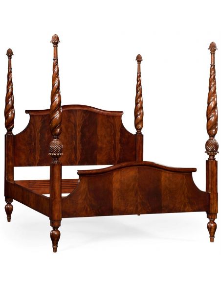 LUXURY BEDROOM FURNITURE Plantation Style Mahogany Finish Bed
