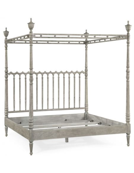 LUXURY BEDROOM FURNITURE Grey Spanish Style Plantation Bed