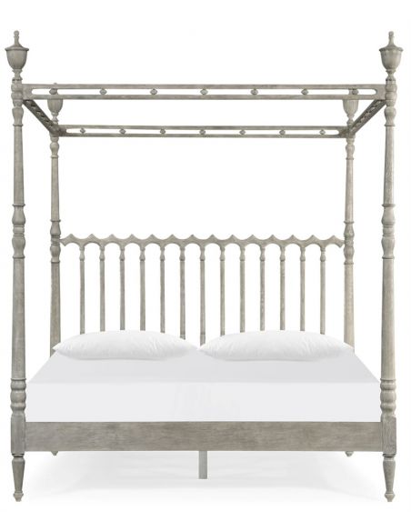 LUXURY BEDROOM FURNITURE Grey Spanish Style Plantation Bed