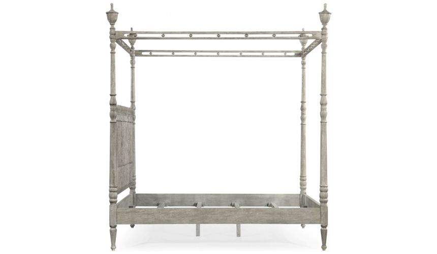 LUXURY BEDROOM FURNITURE Grey Spanish Style Plantation Bed