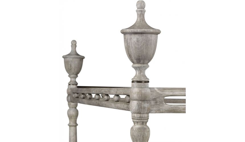 LUXURY BEDROOM FURNITURE Grey Spanish Style Plantation Bed