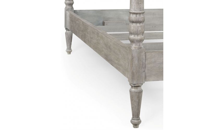 LUXURY BEDROOM FURNITURE Grey Spanish Style Plantation Bed