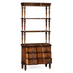 Decorative Accessories Rustic Walnut 3 Tiered etagere with Drawers Underneath 2