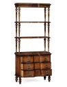 Decorative Accessories Rustic Walnut 3 Tiered etagere with Drawers Underneath