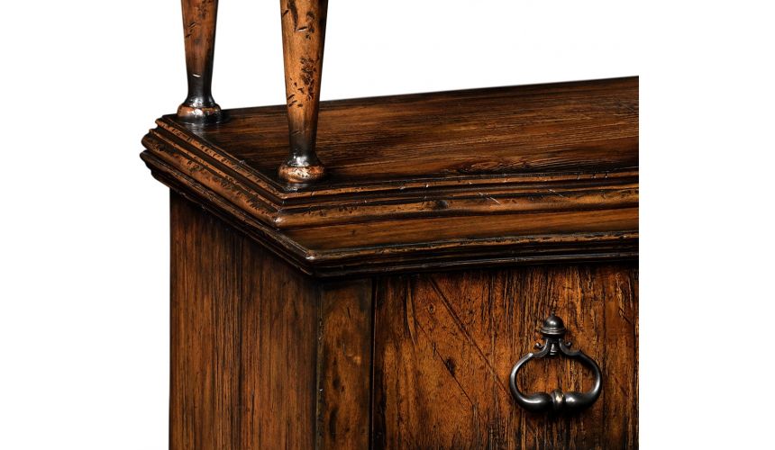 Decorative Accessories Rustic Walnut 3 Tiered etagere with Drawers Underneath