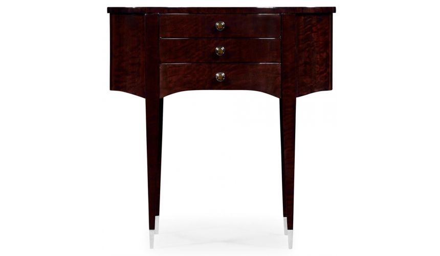 Bean Shaped Black Eucalyptus Side Table with Drawer