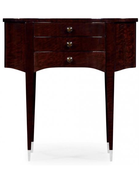 Bean Shaped Black Eucalyptus Side Table with Drawer
