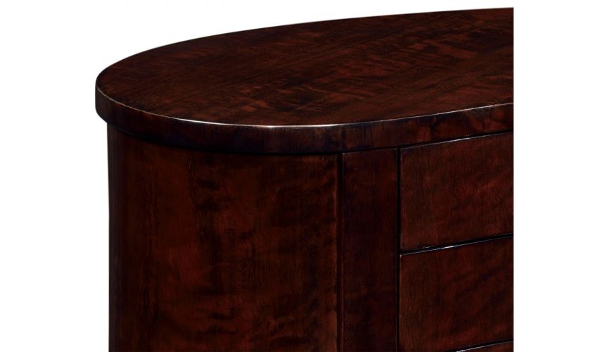 Bean Shaped Black Eucalyptus Side Table with Drawer