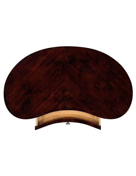 Bean Shaped Black Eucalyptus Side Table with Drawer