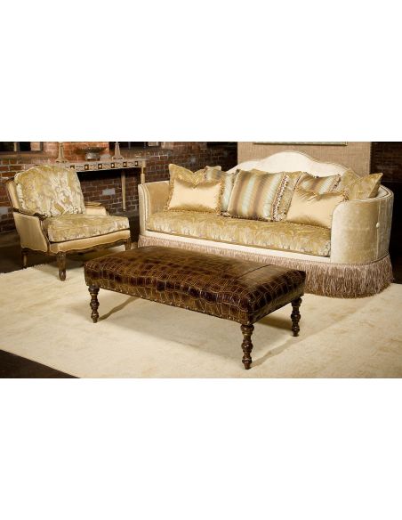 Luxury Leather & Upholstered Furniture Button Back Tufted Sofa