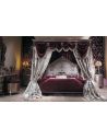 LUXURY BEDROOM FURNITURE Master bed with canopy and embroidered headboard. Scarlet red