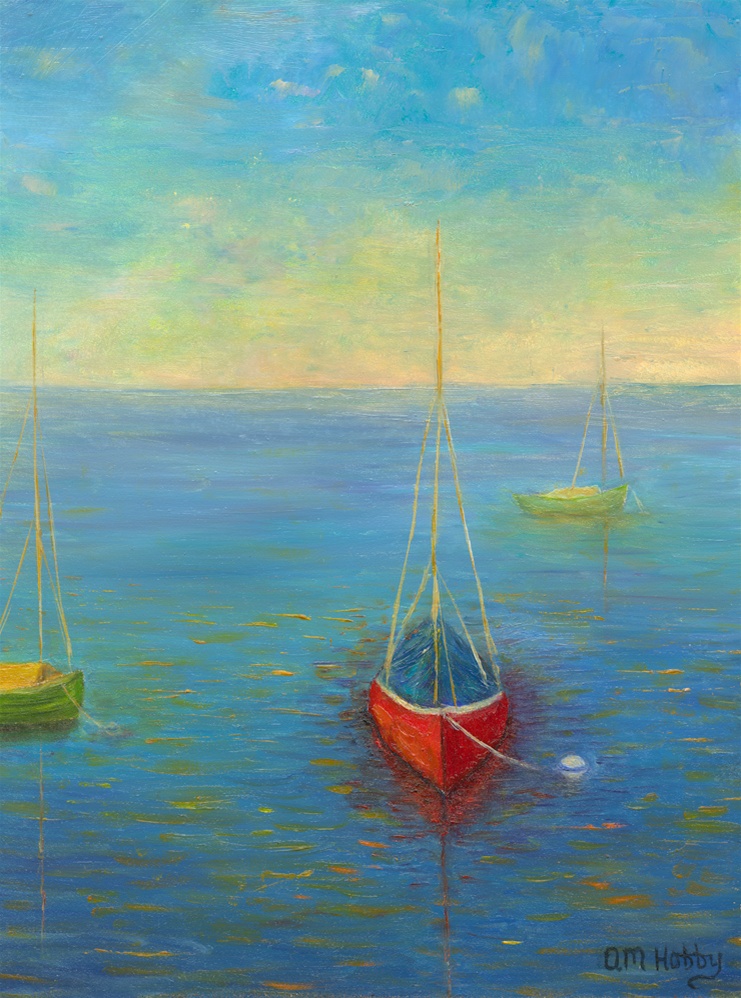 Original Oil Paintings By Artist: Anne-Marie Debuissert Canvas print take me sailing Narragansett Rhode Island