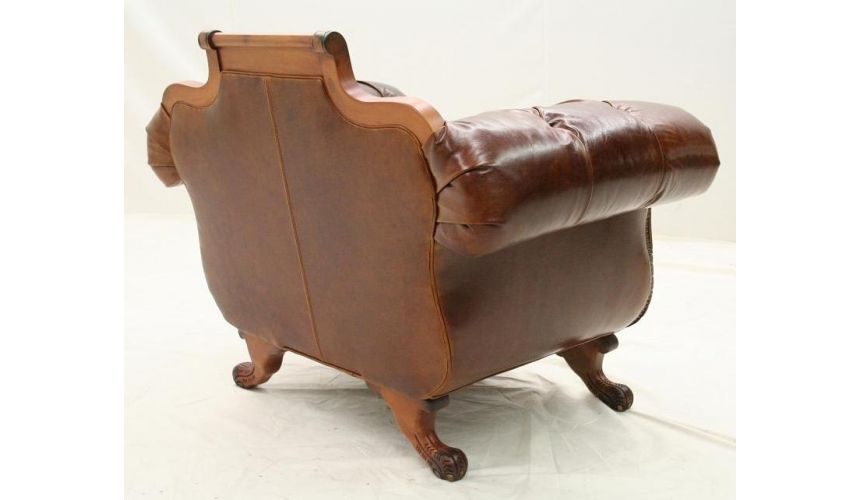 Carved Frame chair. Chesterfield