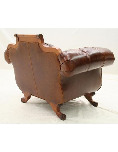 Carved Frame chair. Chesterfield