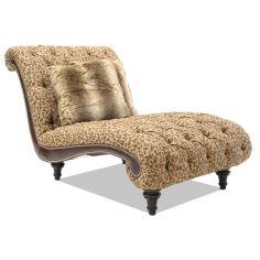 Chaise Bobcat Print Fabric, luxury furniture