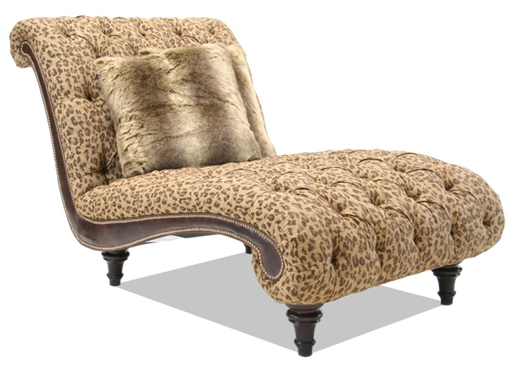 Chaise Bobcat Print Fabric, luxury furniture