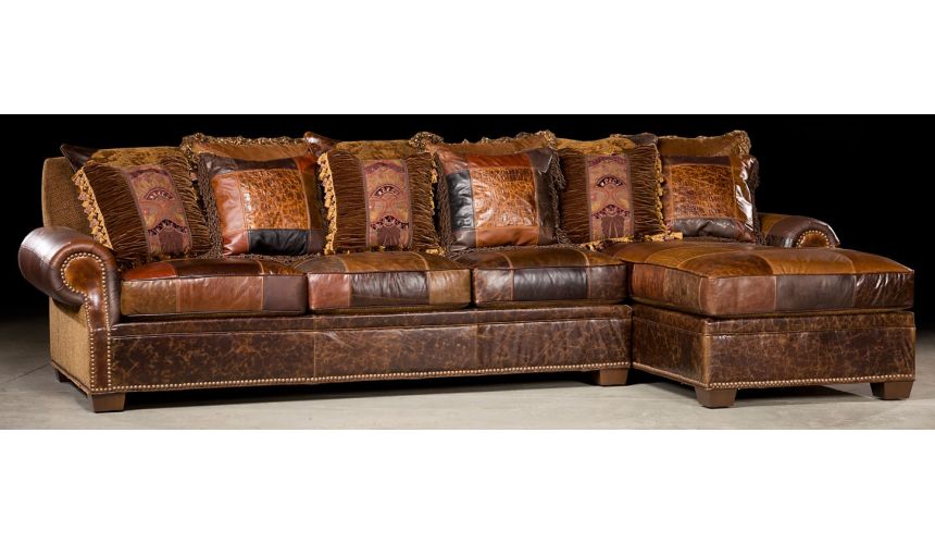 Luxury Leather & Upholstered Furniture Chaise lounge sofa. 448