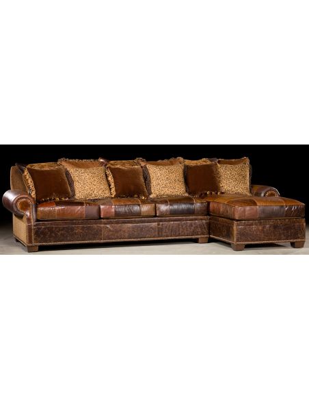 Luxury Leather & Upholstered Furniture Chaise lounge sofa. 448