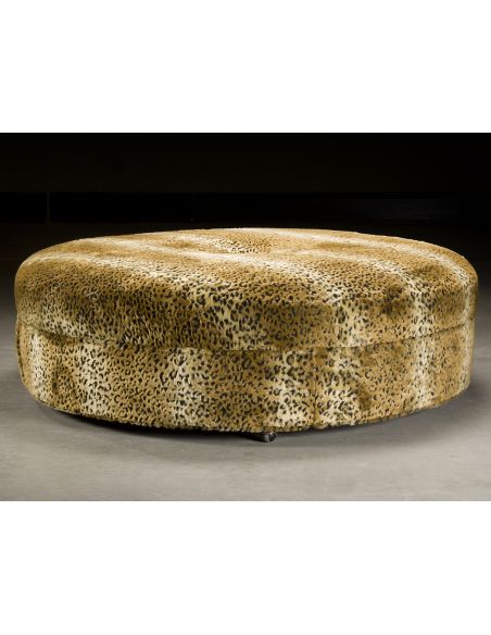 Cheetah Print Ottoman. Luxury Furniture