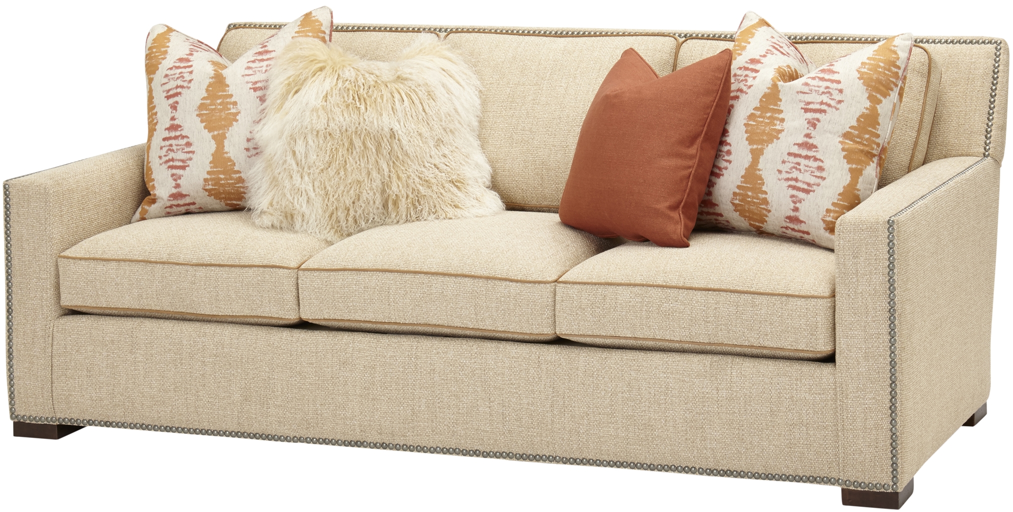 SOFA, COUCH & LOVESEAT Soft-hued Upholstered Sofa