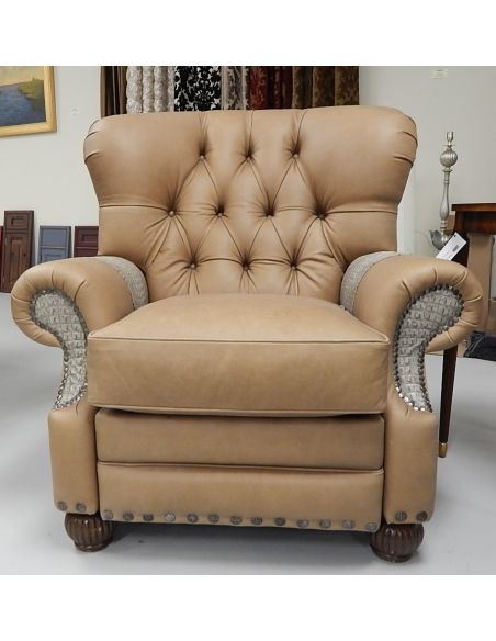 MOTION SEATING - Recliners, Swivels, Rockers Leather and Gator Hide Churchill Tufted Recliner Chair 6622