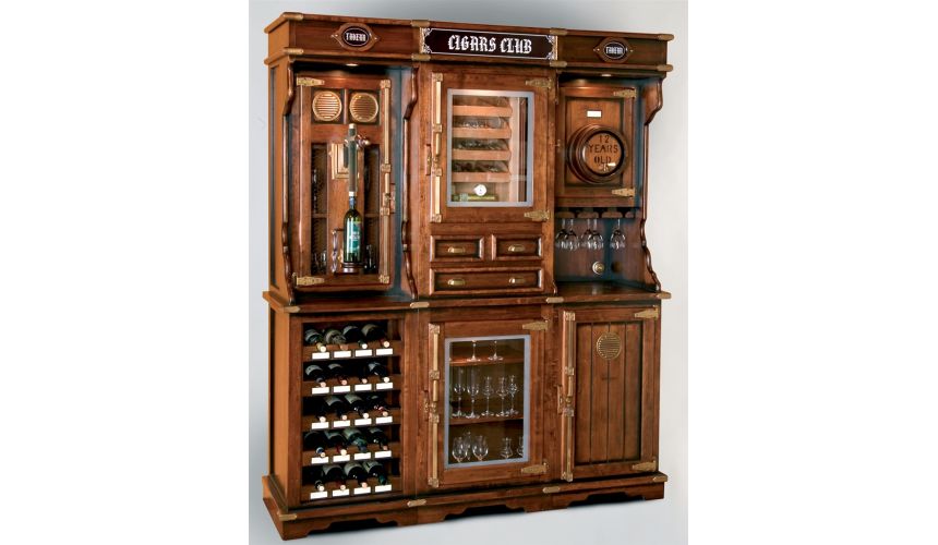 Home Bar Furniture Unique cigar and wine cabinet with a humidor