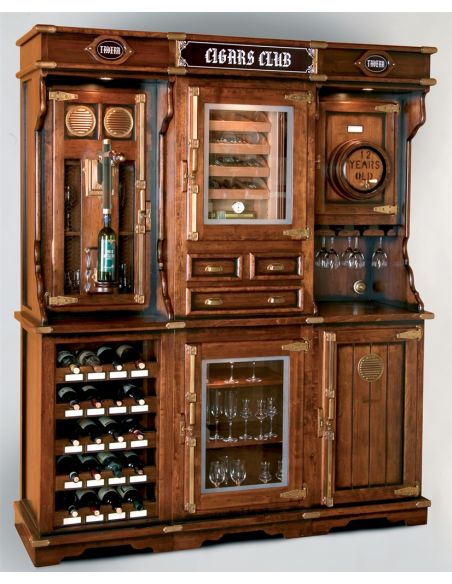 Unique cigar and wine cabinet with a humidor