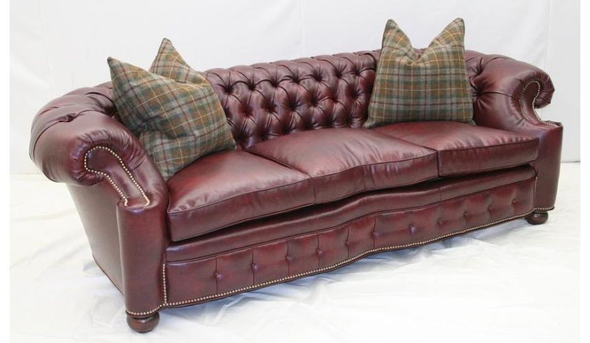 SOFA, COUCH & LOVESEAT City Club Leather Tufted sofa 44. High End Furnishings