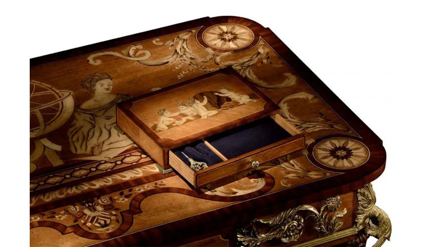 Executive Desks Classic antique reproduction furniture. Secrtaire cabinet