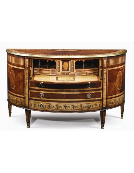 Classic antique reproduction furniture. Secrtaire cabinet office furniture